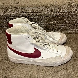 Nike Blazers with Maroon Swoosh